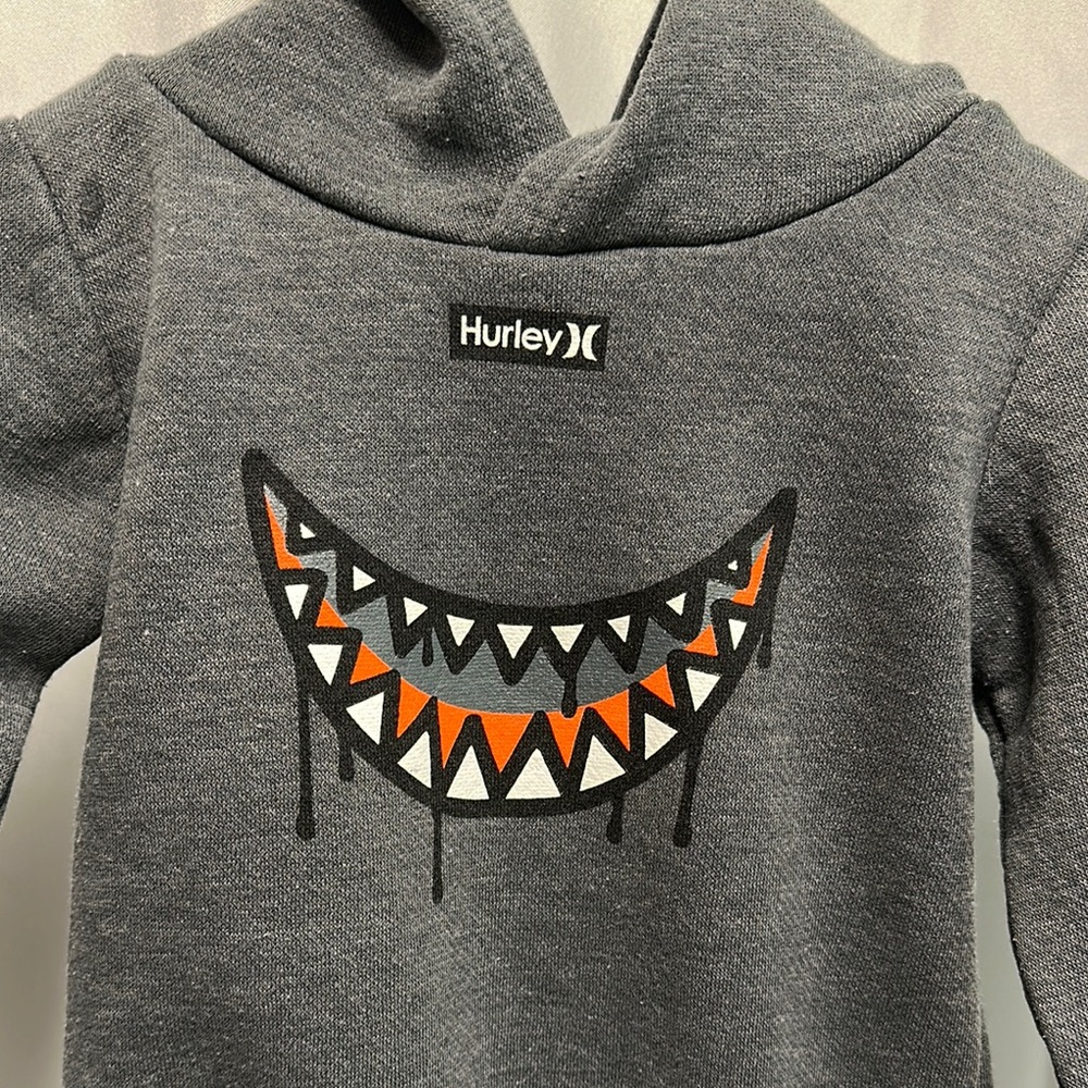 Hurley Kids Charcoal Hoodie with Graphic Design